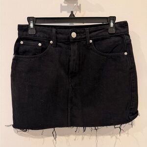 Zara Black Frayed Hem Mini Skirt